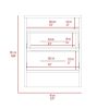 Eter Nightstand; Superior Top; Two Drawers -Smokey Oak / White