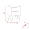 Augusta 2 Nightstand; Four Legs; Two Drawers -Light Oak