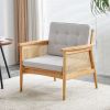 A modern minimalist natural wood color imitation rattan solid wood sofa equipped with a minimalist and comfortable high rebound sponge sofa cushion. S