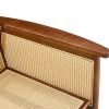 A modern minimalist walnut color rattan like solid wood sofa, equipped with a minimalist and comfortable high rebound sponge sofa cushion. Suitable fo