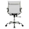 Ribbed Back PU Leather Office Chair, Adjustable Height, White