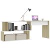 Corner Desk White and Sonoma Oak 78.7"x19.7"x29.9" Engineered Wood