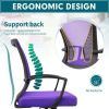 Mid-Back Office Desk Chair Ergonomic Mesh Task Chair with Lumbar Support, Purple