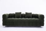 [New+Video]2146 Sofa includes two pillows 80" green fleece for living room bedroom