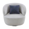 Swivel Barrel Chair Living Room, Single Chair for Small Space Comfy Round Sofa Chair Boucle Accent Chair Circle Sherpa, Arm Chair Reading Room Chair L