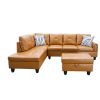 Ginger Faux Leather Living Room Sofa