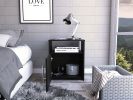 Florian 1-Shelf Nightstand Black Wengue