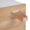 Three Drawer Storage Cabinet Chest Bedside Table  Dresser Simple Bedroom Furniture Solid Wood Feet and Handles Fashionable Bedside Cabinet (Out of Sto