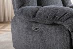 Electric Power Recliner Chairs with USB Charge Port, Electric Reclining Recliner with Upholstered Seat, Overstuffed Reclining Sofa Recliner for Living
