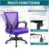 Mid-Back Office Desk Chair Ergonomic Mesh Task Chair with Lumbar Support, Purple