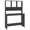 Desk with Shelves Gray 43.3"x17.7"x61.8" Engineered Wood