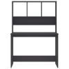 Desk with Shelves Gray 43.3"x17.7"x61.8" Engineered Wood