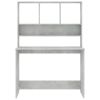 Desk with Shelves Concrete Gray 43.3"x17.7"x61.8" Engineered Wood