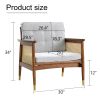 A modern minimalist walnut color rattan like solid wood sofa, equipped with a minimalist and comfortable high rebound sponge sofa cushion. Suitable fo