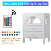 Nightstand with USB Charging Ports and LED Lights,End Table with 2 Drawers and Shelf,White