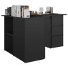 Corner Desk High Gloss Black 57.1"x39.4"x29.9" Engineered Wood