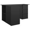 Corner Desk High Gloss Black 57.1"x39.4"x29.9" Engineered Wood
