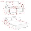 MH 57" Modern Convertible Sofa Bed with 2 Detachable Arm Pockets, Velvet Loveseat Multi-position adjustable Sofa with Pull Out Bed with Bedhead, 2 Pil