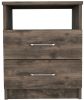 Napoles Nightstand; Superior Top; Two Drawers; One Shelf -Dark Brown