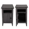 Set of 2 Nightstand for Bedroom Living Room, 1-Drawer Wooden End Table Bedside Table, Home&Kitchen Storage Cabinet - Cement Gray