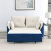 MH 57" Modern Convertible Sofa Bed with 2 Detachable Arm Pockets, Velvet Loveseat Multi-position adjustable Sofa with Pull Out Bed with Bedhead, 2 Pil
