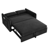 55" Modern Convertible Sofa Bed with 2 Detachable Arm Pockets; Velvet Loveseat Sofa with Pull Out Bed; 2 Pillows and Living Room Adjustable Backrest;