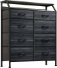 Fabric Dresser with 8 Drawers, Furniture Storage Tower Cabinet, Dresser for Bedroom, Living Room, Hallway, Closet, Sturdy Steel Frame, Wooden Top, Eas
