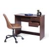 35.4"W X 17.7" D X 29" H Computer Desk Writing Study Table with 2 Side Drawers Classic Home Office