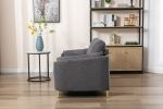 Contemporary 1pc Sofa Dark Gray with Gold Metal Legs Plywood Pocket Springs and Foam Casual Living Room Furniture