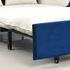MH 57" Modern Convertible Sofa Bed with 2 Detachable Arm Pockets, Velvet Loveseat Multi-position adjustable Sofa with Pull Out Bed with Bedhead, 2 Pil