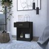 Eco Nightstand; Superior Top; One Drawer; Lower Shelf -Black