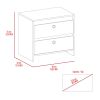 Otom Nightstand ; Superior Top; One Open Shelf; One Drawer; Four Legs -Smokey Oak / White