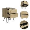 Augusta 2 Nightstand; Four Legs; Two Drawers -Light Oak