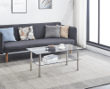 2-Layer Space Coffee Table ,Modern Sofa table with Storage Shelve for Living Room