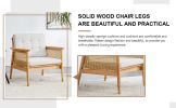 A modern minimalist natural wood color imitation rattan solid wood sofa equipped with a minimalist and comfortable high rebound sponge sofa cushion. S