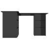 Corner Desk High Gloss Black 57.1"x39.4"x29.9" Engineered Wood