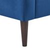 Modern Chesterfield sofa couch, Comfortable Upholstered sofa with Velvet Fabric and Wooden Frame and Wood Legs for Living Room/Bedroom/Office Blue --3