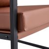 PU Leather Accent Arm Chair Modern Upholstered Armchair with Metal Frame Extra-Thick Padded Backrest and Seat Cushion Sofa Chairs for Living Room ( Br