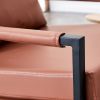 PU Leather Accent Arm Chair Modern Upholstered Armchair with Metal Frame Extra-Thick Padded Backrest and Seat Cushion Sofa Chairs for Living Room ( Br