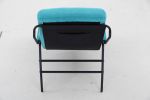 Lounge Recliner Chair Leisure chair Studio Chairs Iron Arm Club Chair with Metal Legs Moveable Cushion for Living Room (Turquoise)