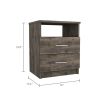 Napoles Nightstand; Superior Top; Two Drawers; One Shelf -Dark Brown