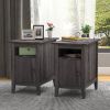 Set of 2 Nightstand for Bedroom Living Room, 1-Drawer Wooden End Table Bedside Table, Home&Kitchen Storage Cabinet - Cement Gray