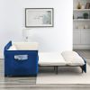 MH 57" Modern Convertible Sofa Bed with 2 Detachable Arm Pockets, Velvet Loveseat Multi-position adjustable Sofa with Pull Out Bed with Bedhead, 2 Pil