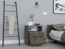 Napoles Nightstand; Superior Top; Two Drawers; One Shelf -Dark Brown