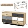 6 Drawers Double Dresser Accent Storage Tower for Bedroom Hallway Entryway
