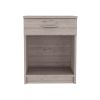 Eco Nightstand; Superior Top; One Drawer; Lower Shelf -Light Gray
