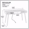 Mid Century Desk with USB Ports and Power Outlet; Modern Writing Study Desk with Drawers; Multifunctional Home Office Computer Desk Black
