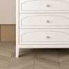 White Contemporary Roman Style, Solid Wood 5 Drawers Chest Bedroom Furniture, Drawer Storage, Tall Chest, Dresser 5 Drawers For Living Room, Entryway.