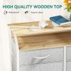 Fabric Dresser with 8 Drawers, Furniture Storage Tower Cabinet, Dresser for Bedroom, Living Room, Hallway, Closet, Sturdy Steel Frame, Wooden Top, Eas