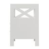 Nightstand with USB Charging Ports and LED Lights,End Table with 2 Drawers and Shelf,White